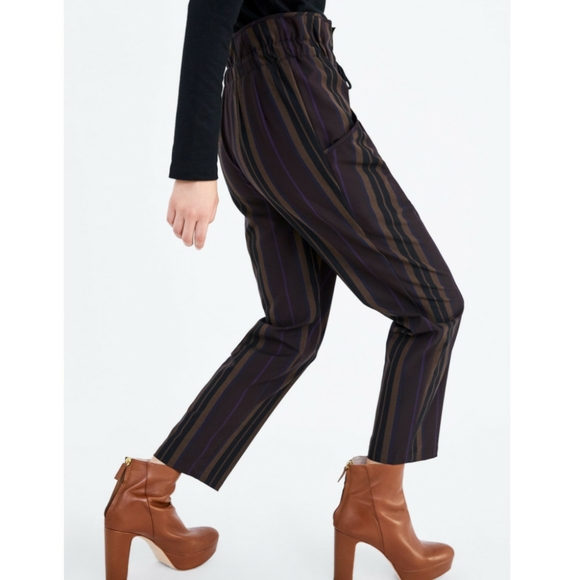 ZARA Striped Print Pants - Picture 3 of 13
